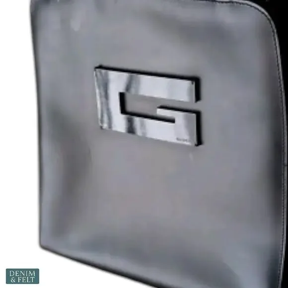 Gucci Black GG Logo Shoulder Tote Work Bag Classic Designer Style PVC Purse - Picture 14 of 16